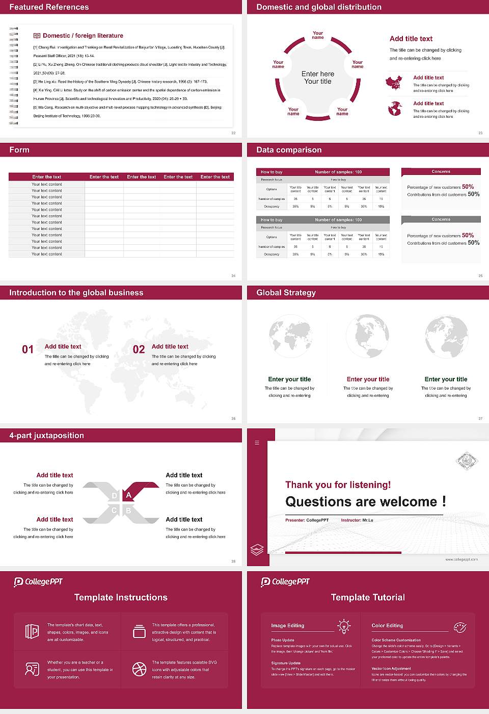 University of The Sacred Heart, Tokyo Thesis Proposal/Graduation Defense PPT Template16:9 ratio PPT effect preview image4
