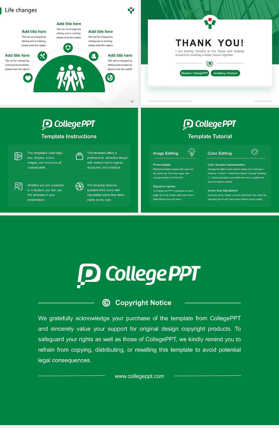 Yamagata Prefectural University of Health Sciences National Scholarship Defense PPT Template4:3 ratio PPT effect preview image4