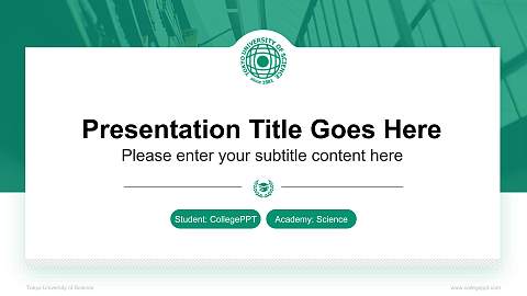 Tokyo University of Science National Scholarship Defense PPT Template
