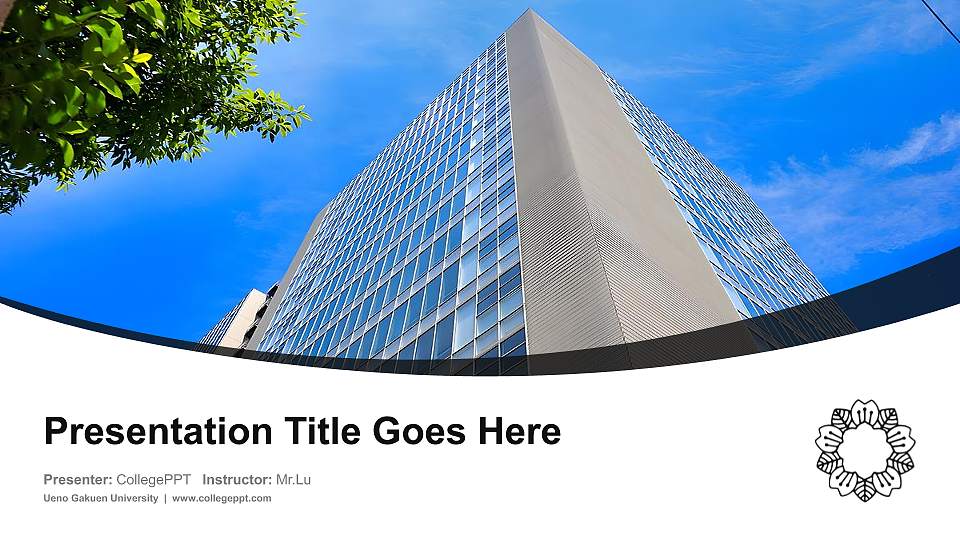 Ueno Gakuen University Course/Courseware Creation PPT Template16:9 ratio PPT effect preview image