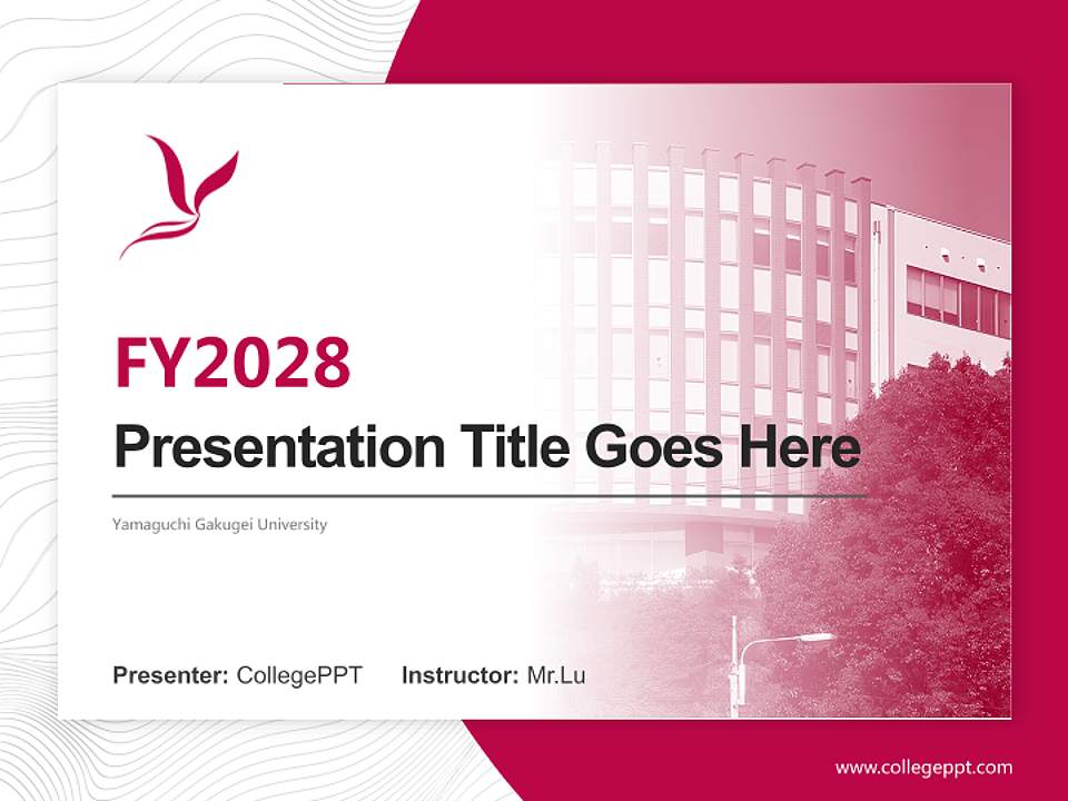 Yamaguchi Gakugei University Academic Presentation/Research Findings Report PPT Template4:3 ratio PPT effect preview image5
