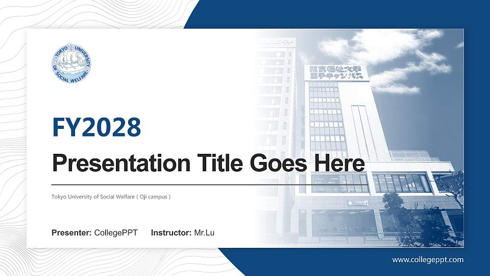 Tokyo University of Social Welfare（Oji campus） Academic Presentation/Research Findings Report PPT Template16:9 ratio PPT effect preview image