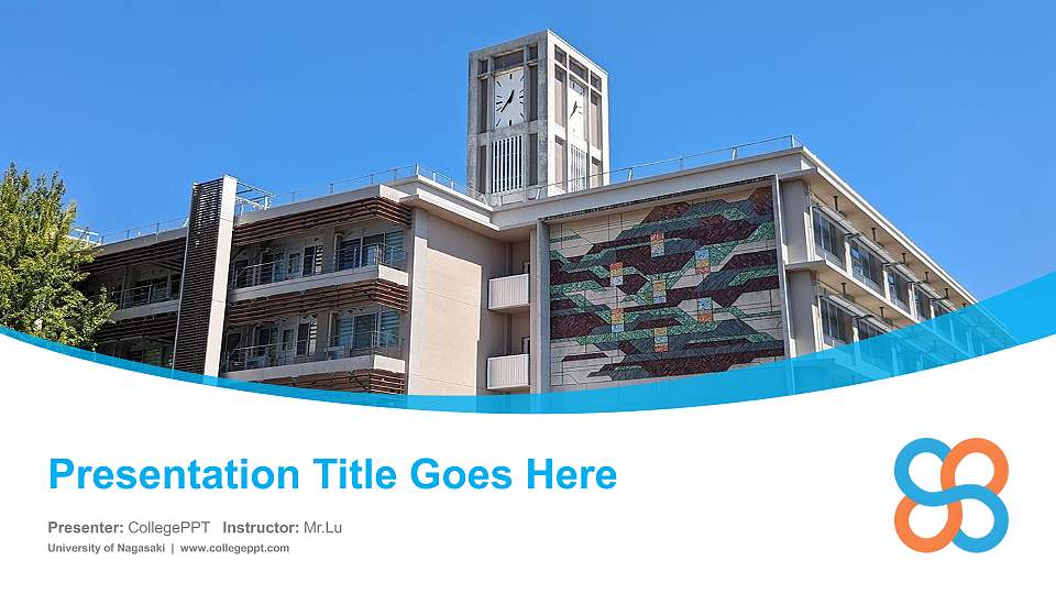 University of Nagasaki Course/Courseware Creation PPT Template16:9 ratio PPT effect preview image