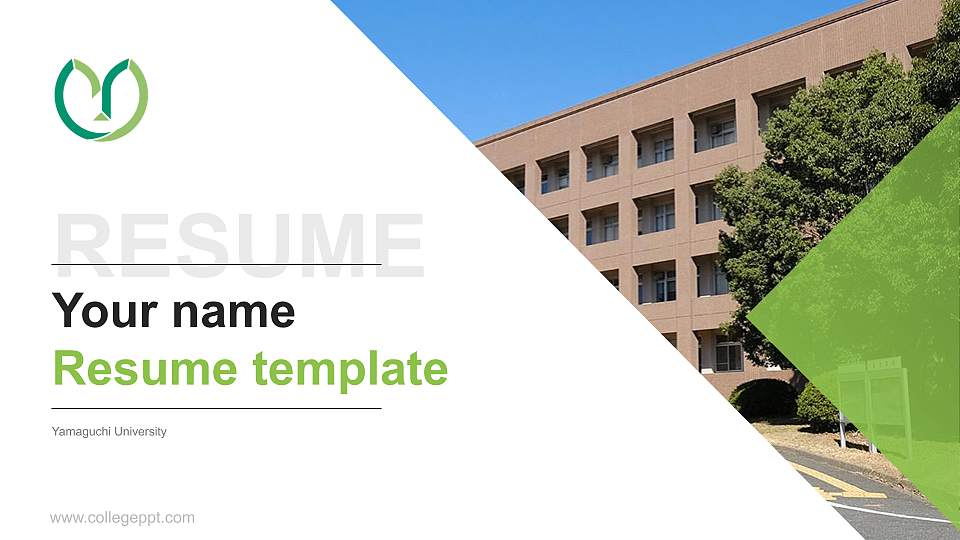 Yamaguchi University Resume PPT Template16:9 ratio PPT effect preview image