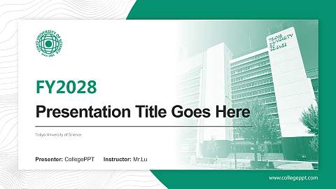 Tokyo University of Science Academic Presentation/Research Findings Report PPT Template