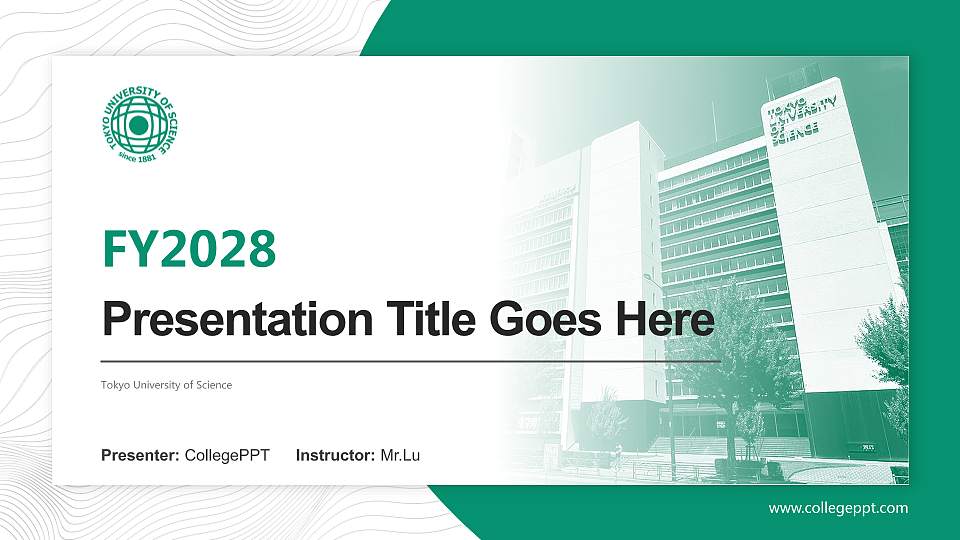 Tokyo University of Science Academic Presentation/Research Findings Report PPT Template16:9 ratio PPT effect preview image