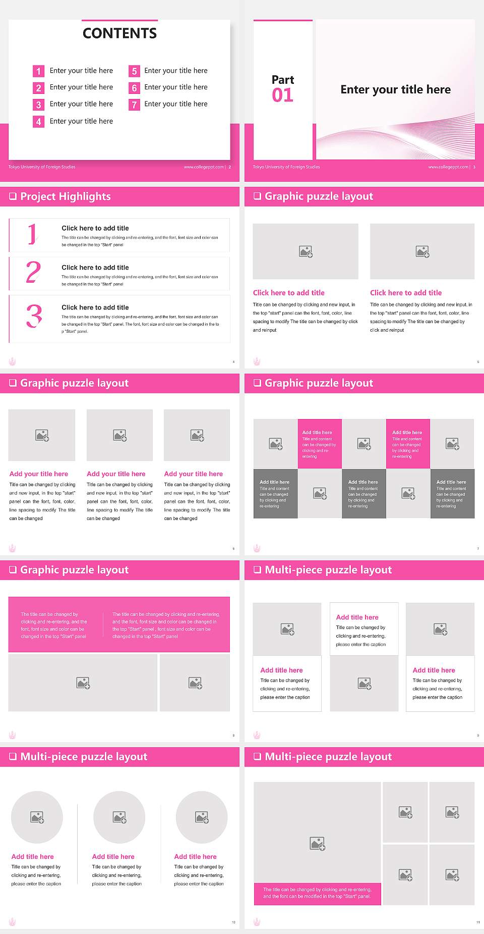 Tokyo University of Foreign Studies General PPT Template4:3 ratio PPT effect preview image2