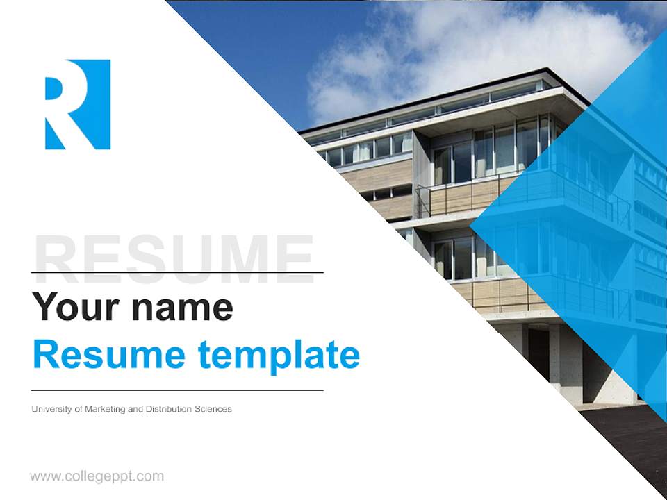 University of Marketing and Distribution Sciences Resume PPT Template4:3 ratio PPT effect preview image5