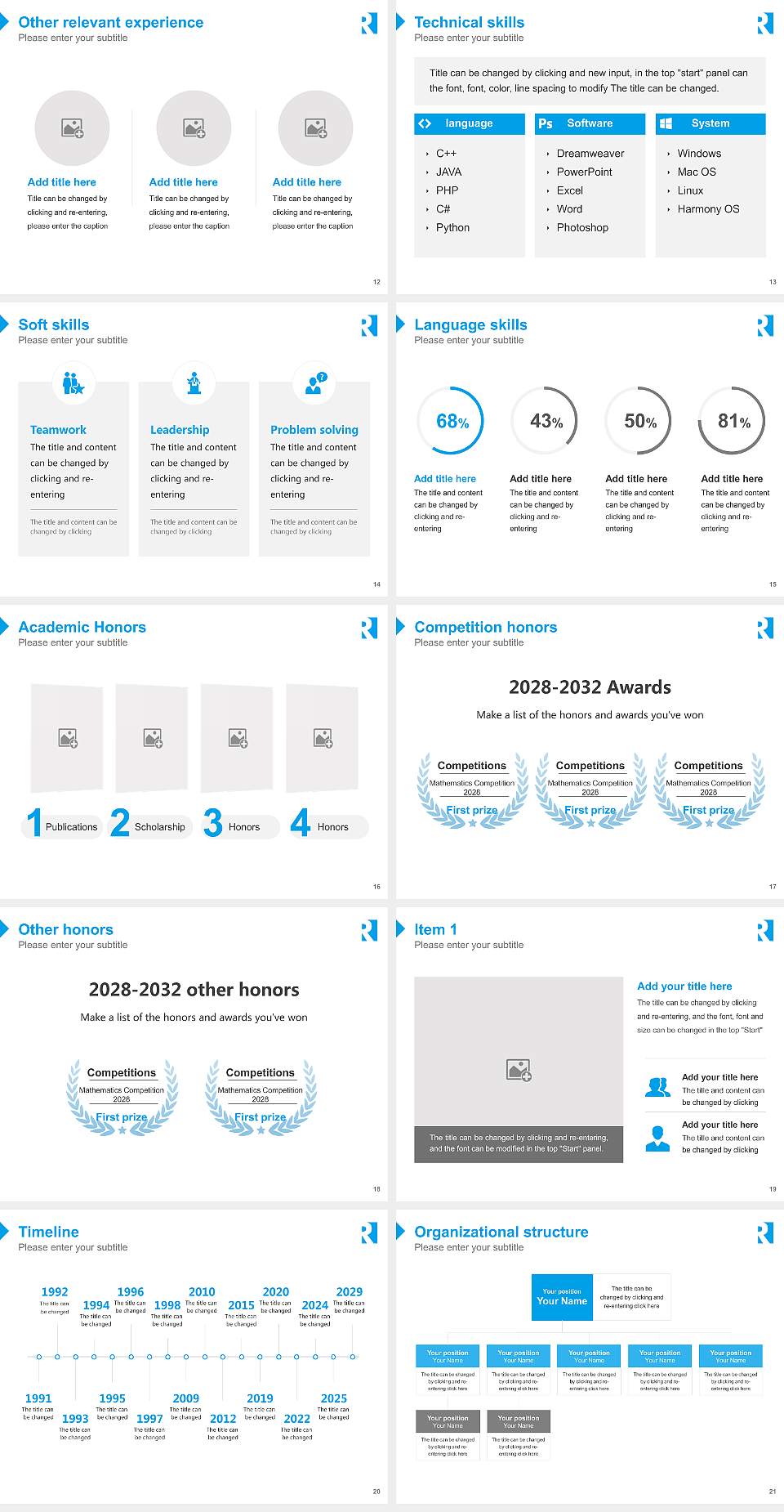 University of Marketing and Distribution Sciences Resume PPT Template4:3 ratio PPT effect preview image3