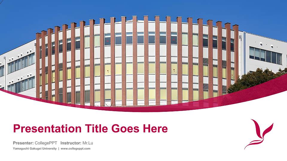 Yamaguchi Gakugei University Course/Courseware Creation PPT Template16:9 ratio PPT effect preview image