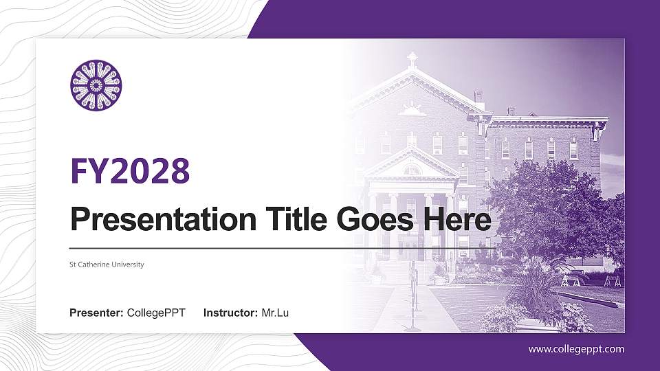 St.Catherine University Academic Presentation/Research Findings Report PPT Template16:9 ratio PPT effect preview image