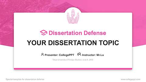 Tokyo University of Foreign Studies Graduation Thesis Defense PPT Template