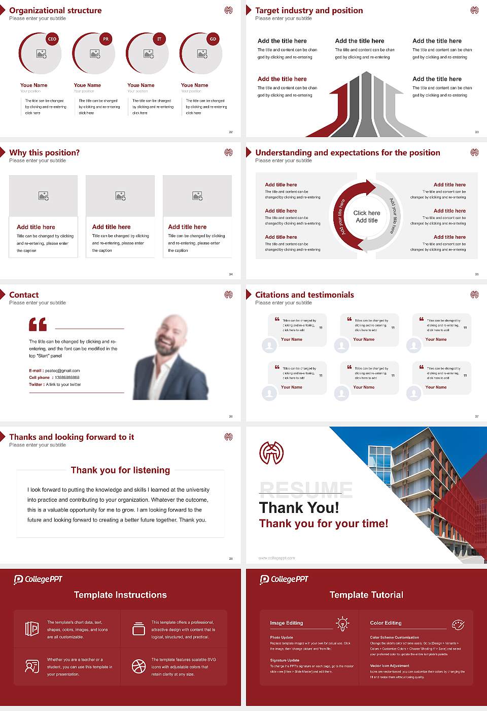 University of Kochi Resume PPT Template16:9 ratio PPT effect preview image4