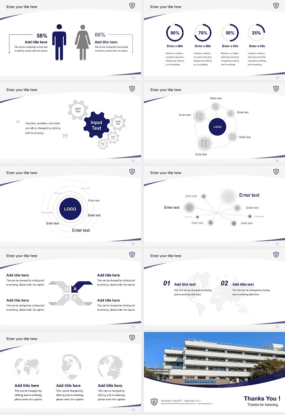 Tokyo Professional University of Health Sciences Course/Courseware Creation PPT Template16:9 ratio PPT effect preview image4
