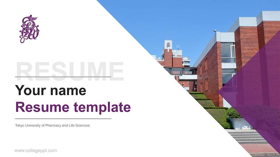 Tokyo University of Pharmacy and Life Sciences Resume PPT Template16:9 ratio PPT effect preview image