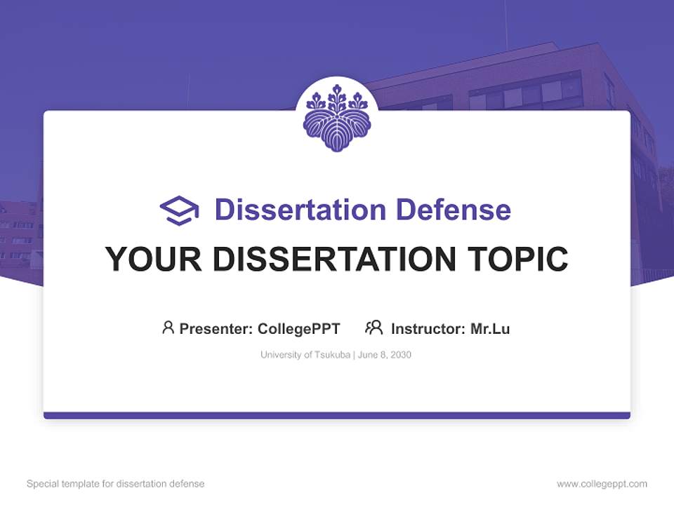 University of Tsukuba Graduation Thesis Defense PPT Template4:3 ratio PPT effect preview image7