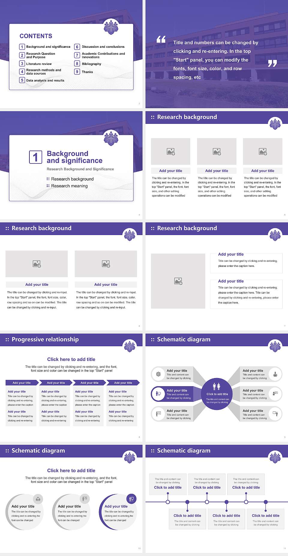 University of Tsukuba Graduation Thesis Defense PPT Template4:3 ratio PPT effect preview image2