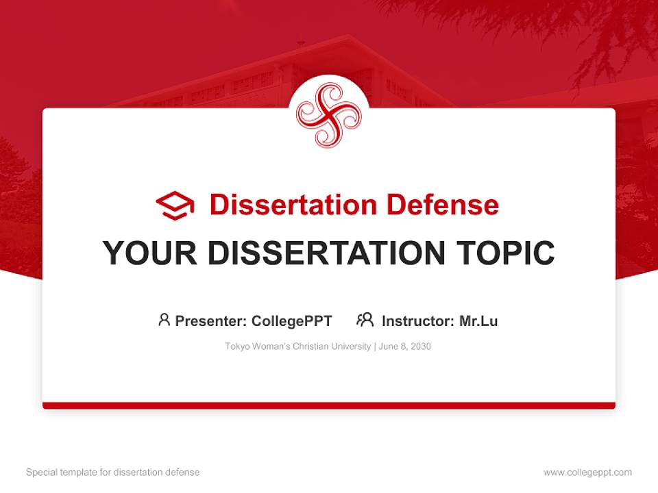 Tokyo Woman’s Christian University Graduation Thesis Defense PPT Template4:3 ratio PPT effect preview image7