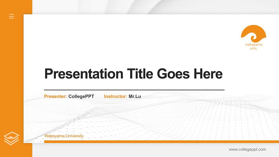 Wakayama University Thesis Proposal/Graduation Defense PPT Template16:9 ratio PPT effect preview image