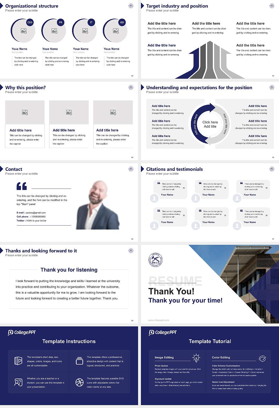 Toyota Technological Institute Resume PPT Template16:9 ratio PPT effect preview image4