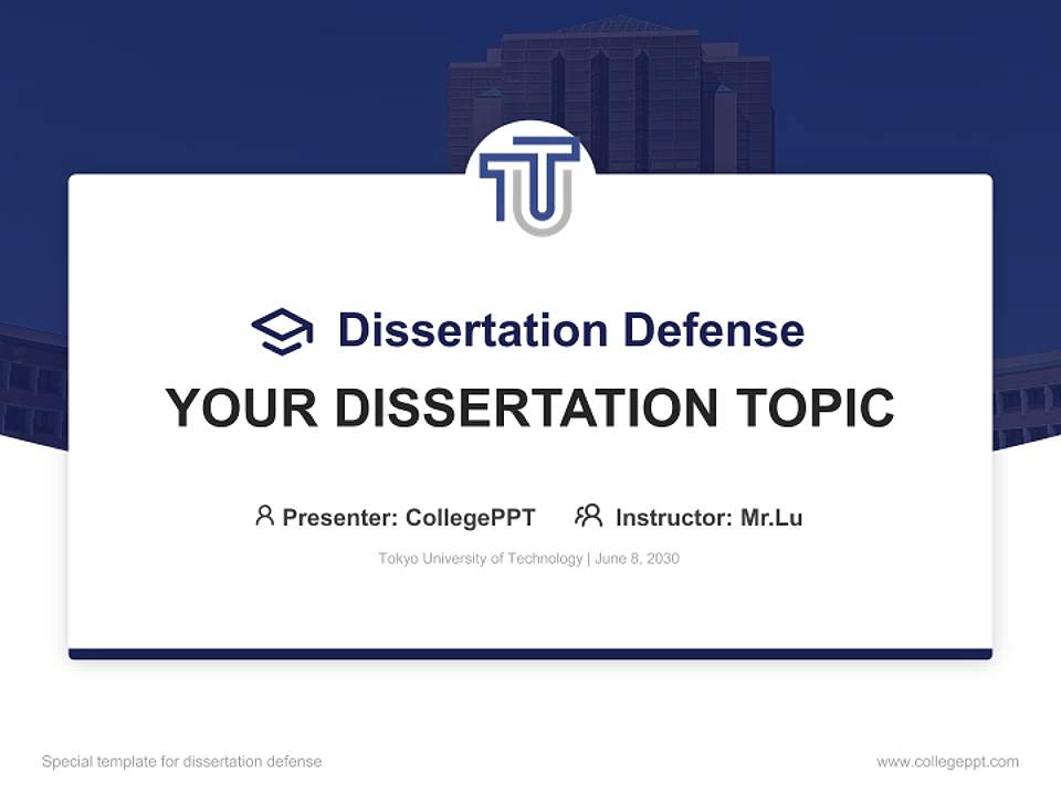 Tokyo University of Technology Graduation Thesis Defense PPT Template4:3 ratio PPT effect preview image7