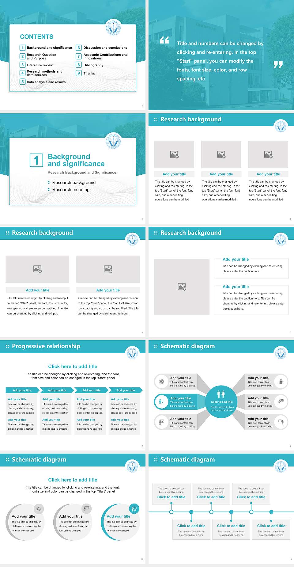 University of Human Arts and Sciences Graduation Thesis Defense PPT Template4:3 ratio PPT effect preview image2