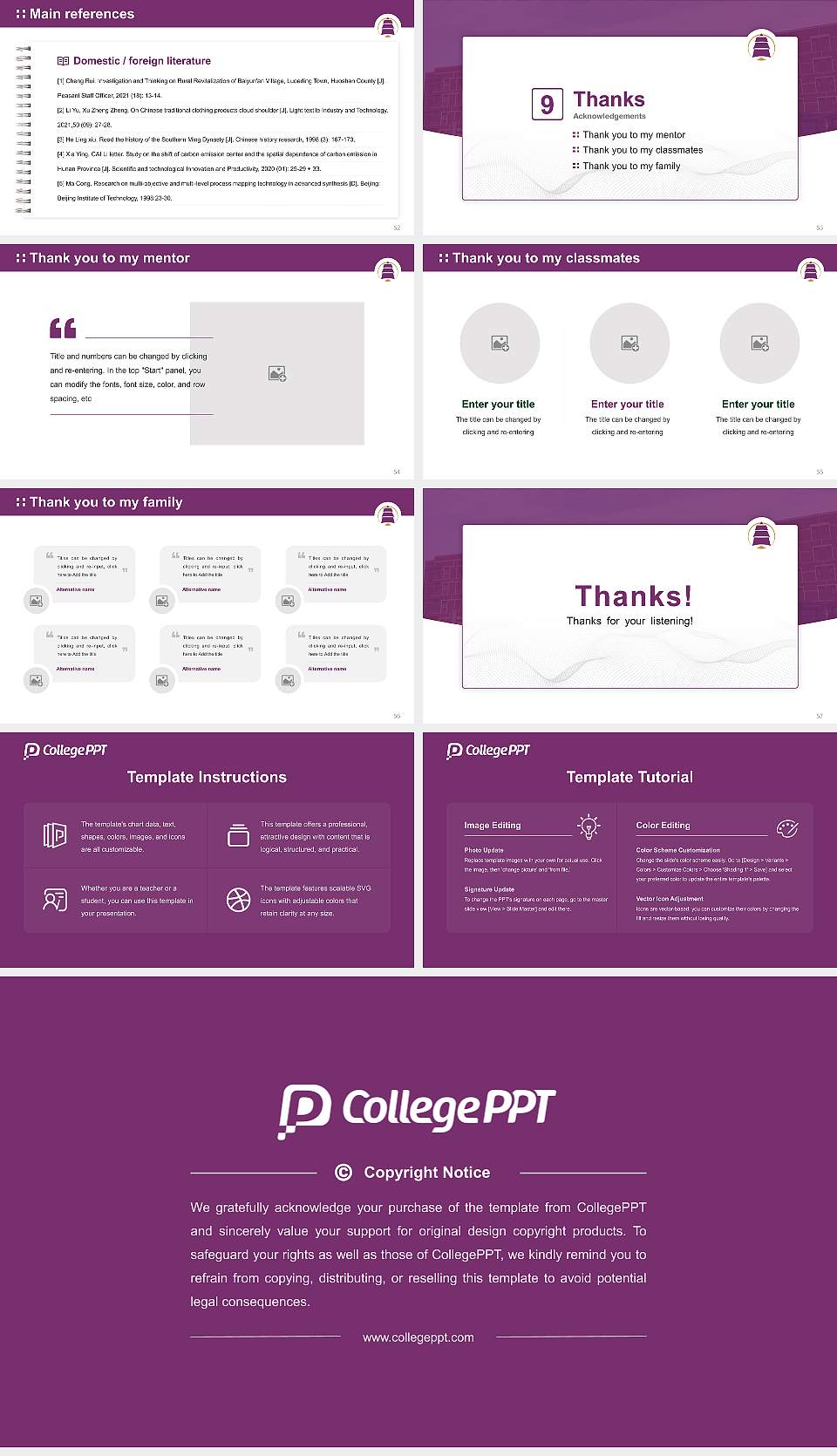 Ikueikan University Graduation Thesis Defense PPT Template16:9 ratio PPT effect preview image7