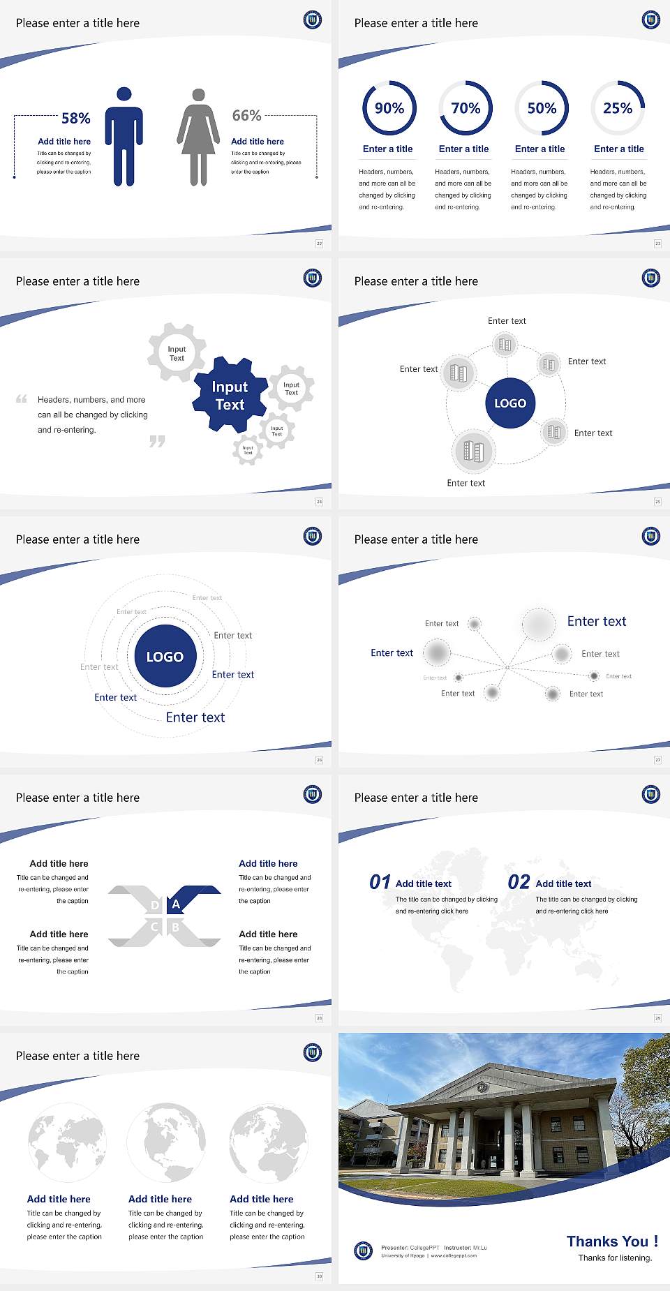 University of Hyogo Course/Courseware Creation PPT Template4:3 ratio PPT effect preview image4