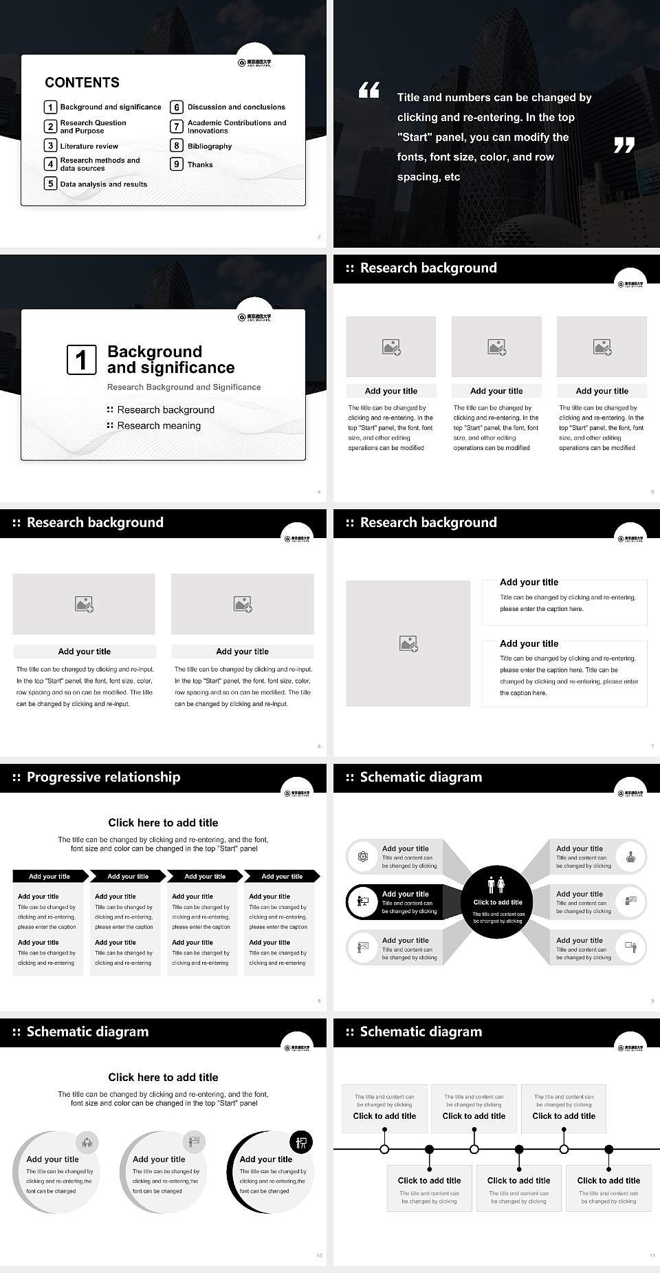 Tokyo Online University Graduation Thesis Defense PPT Template4:3 ratio PPT effect preview image2