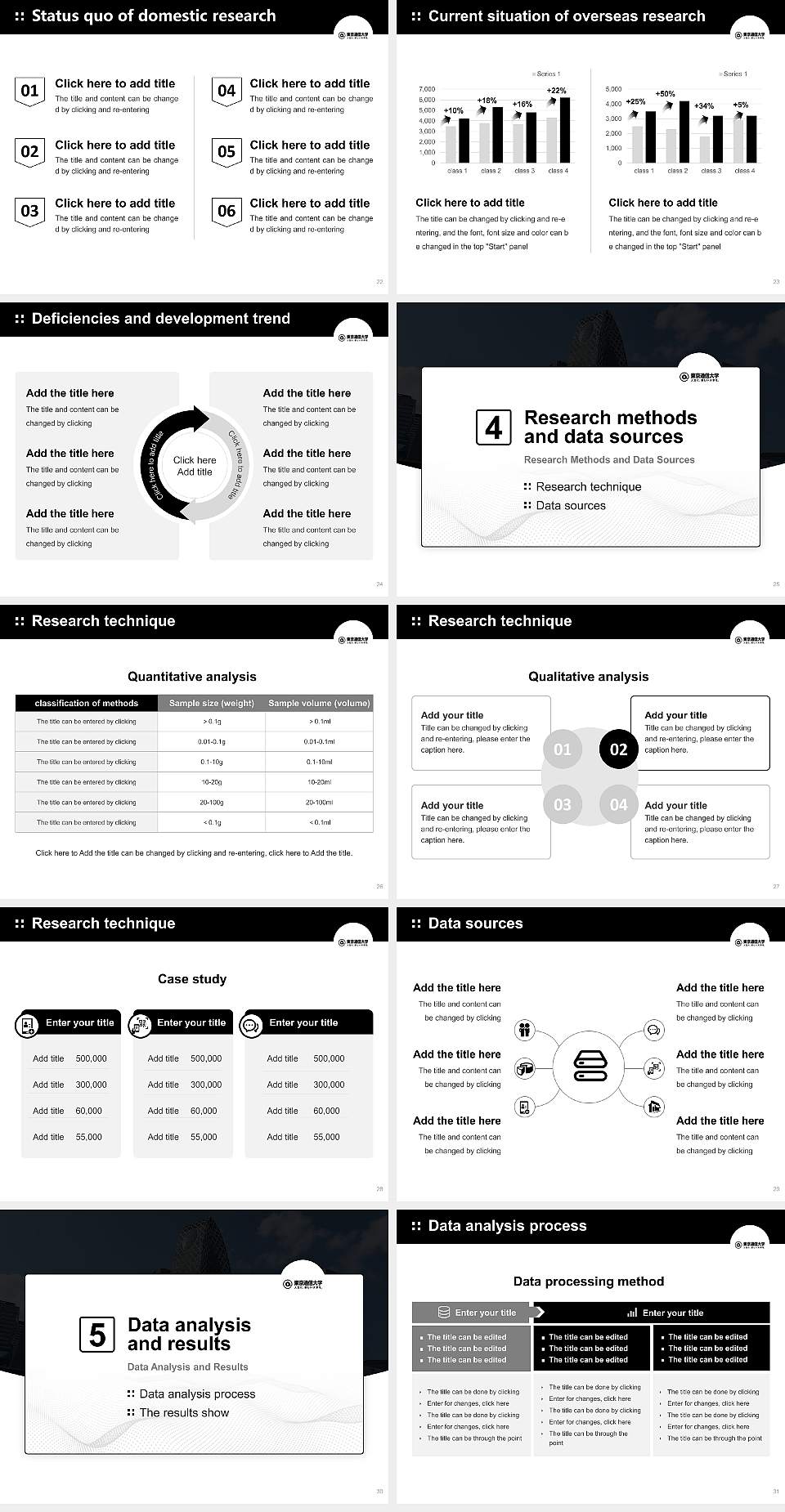 Tokyo Online University Graduation Thesis Defense PPT Template4:3 ratio PPT effect preview image4