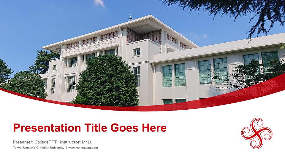 Tokyo Woman’s Christian University Course/Courseware Creation PPT Template16:9 ratio PPT effect preview image