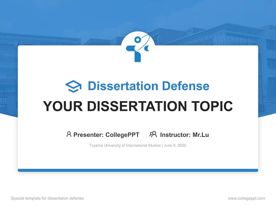 Toyama University of International Studies Graduation Thesis Defense PPT Template4:3 ratio PPT effect preview image7