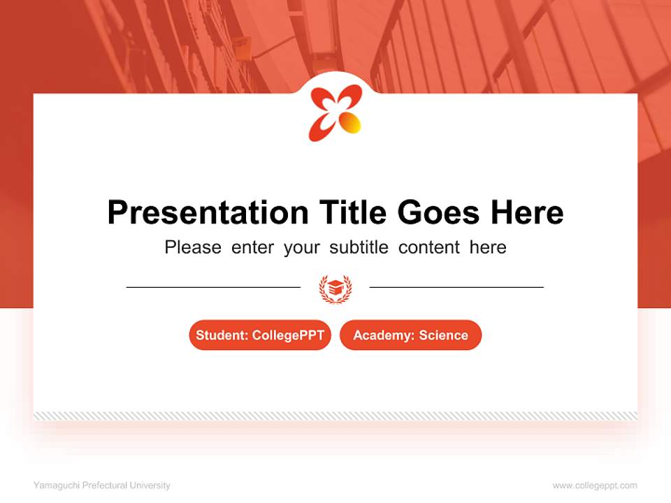 Yamaguchi Prefectural University National Scholarship Defense PPT Template4:3 ratio PPT effect preview image4