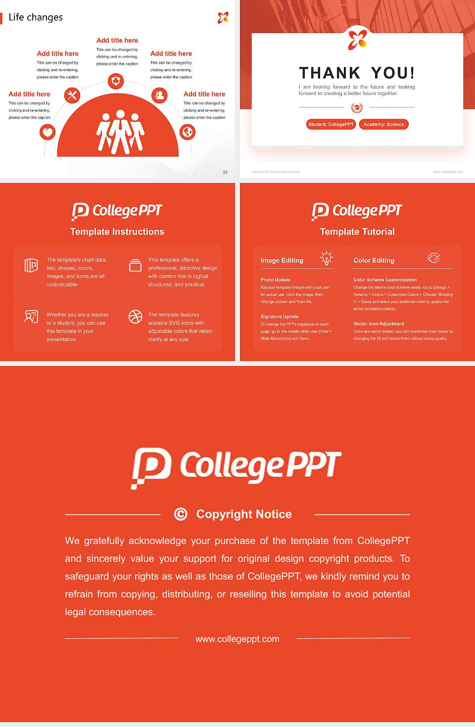 Yamaguchi Prefectural University National Scholarship Defense PPT Template4:3 ratio PPT effect preview image4