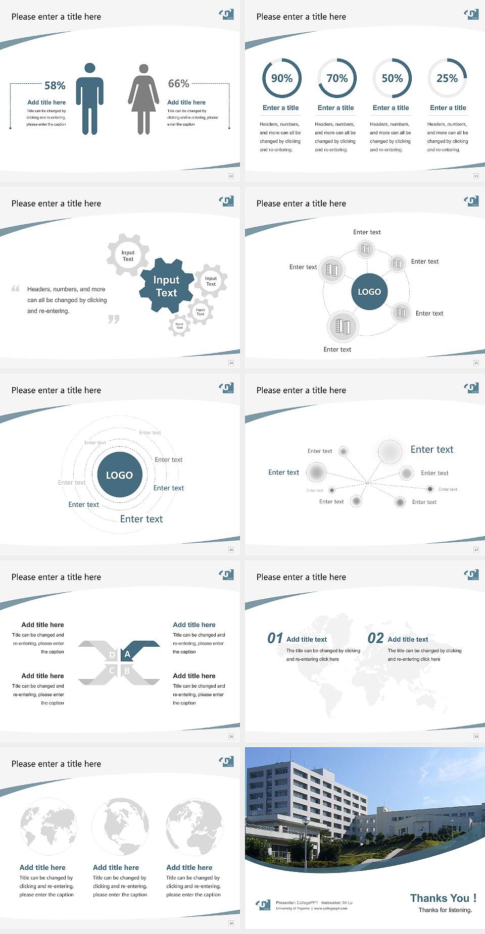 University of Toyama Course/Courseware Creation PPT Template4:3 ratio PPT effect preview image4