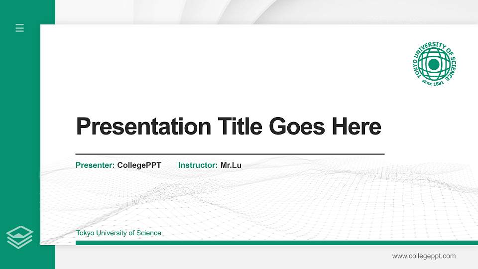 Tokyo University of Science Thesis Proposal/Graduation Defense PPT Template16:9 ratio PPT effect preview image