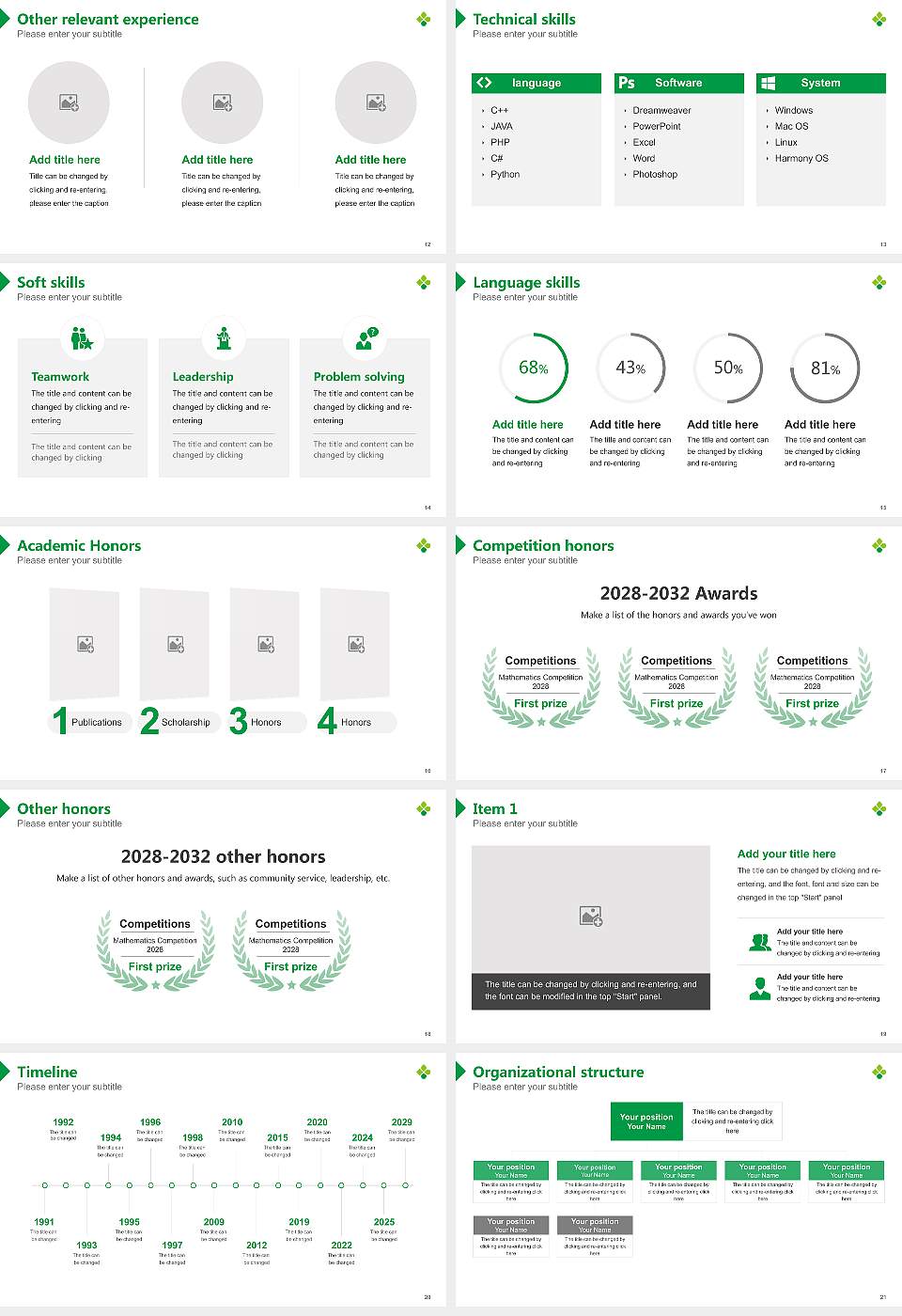 University of Human Environments Resume PPT Template16:9 ratio PPT effect preview image3