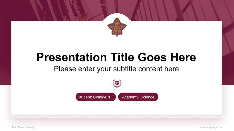 Toyo Eiwa University National Scholarship Defense PPT Template16:9 ratio PPT effect preview image