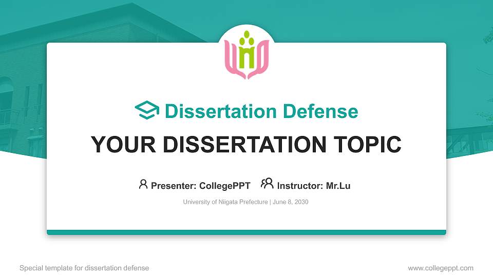 University of Niigata Prefecture Graduation Thesis Defense PPT Template16:9 ratio PPT effect preview image