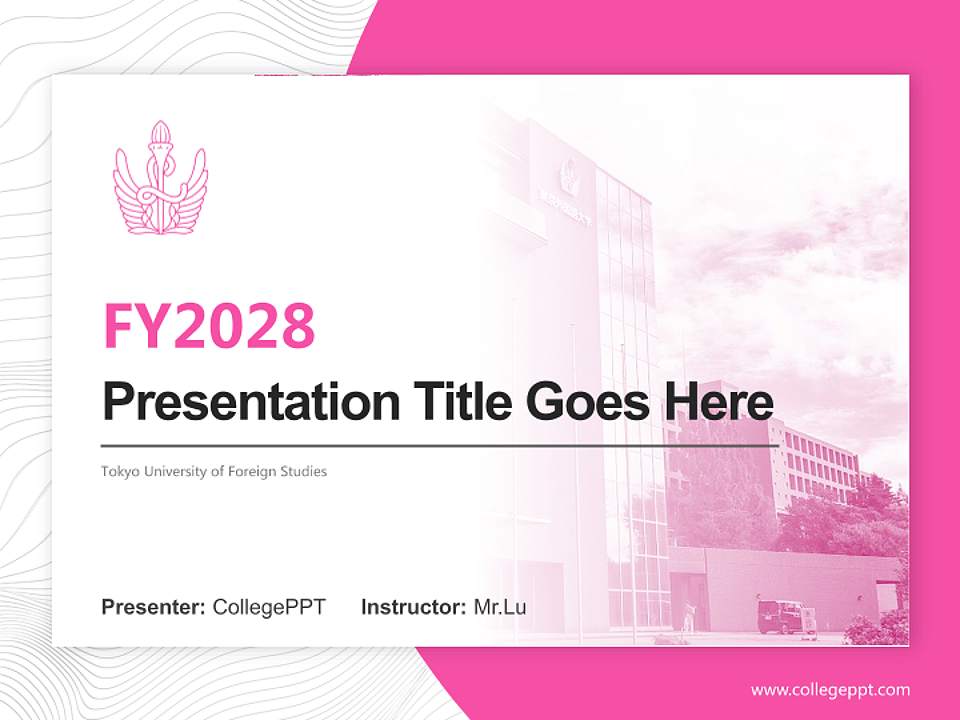 Tokyo University of Foreign Studies Academic Presentation/Research Findings Report PPT Template4:3 ratio PPT effect preview image5