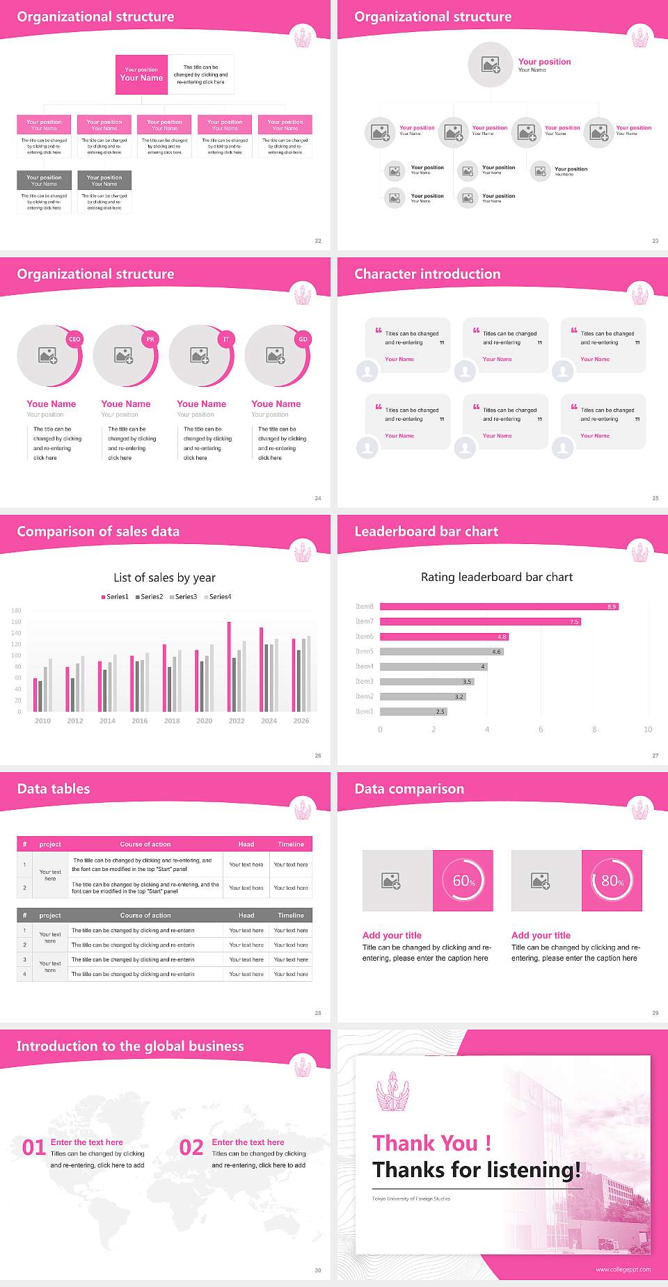 Tokyo University of Foreign Studies Academic Presentation/Research Findings Report PPT Template4:3 ratio PPT effect preview image4