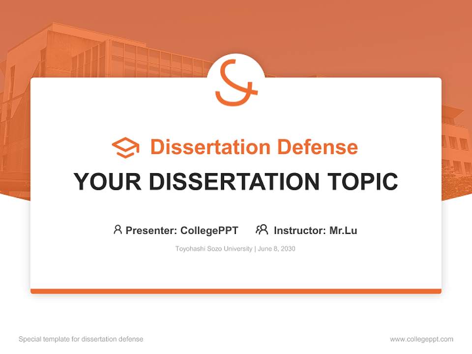 Toyohashi Sozo University Graduation Thesis Defense PPT Template4:3 ratio PPT effect preview image7