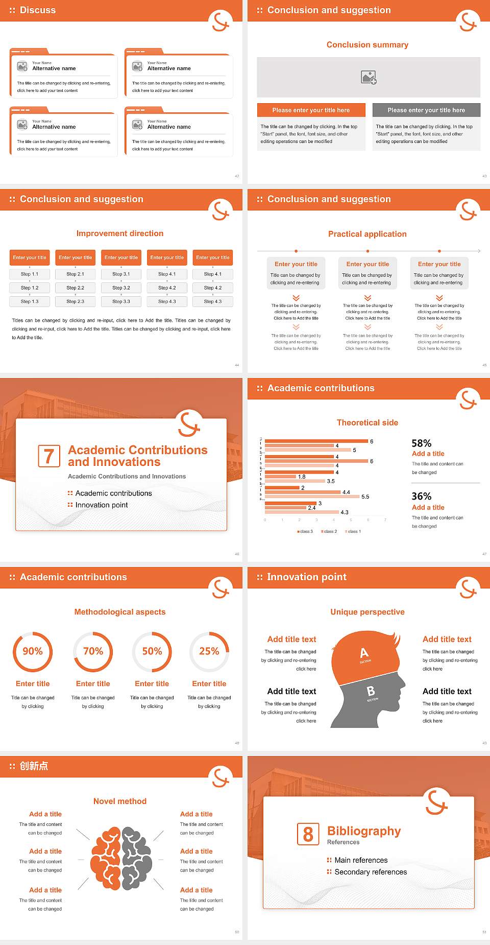 Toyohashi Sozo University Graduation Thesis Defense PPT Template4:3 ratio PPT effect preview image6