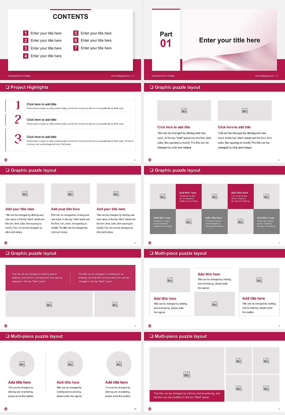 Yamanashi Eiwa College General PPT Template16:9 ratio PPT effect preview image2