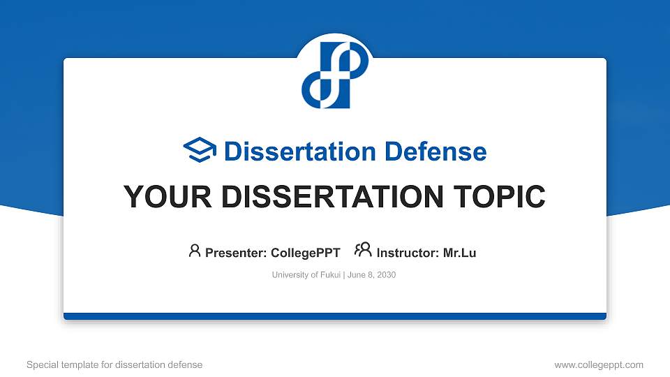 University of Fukui Graduation Thesis Defense PPT Template16:9 ratio PPT effect preview image