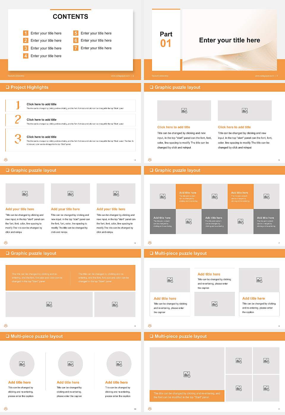 Tsurumi University General PPT Template16:9 ratio PPT effect preview image2