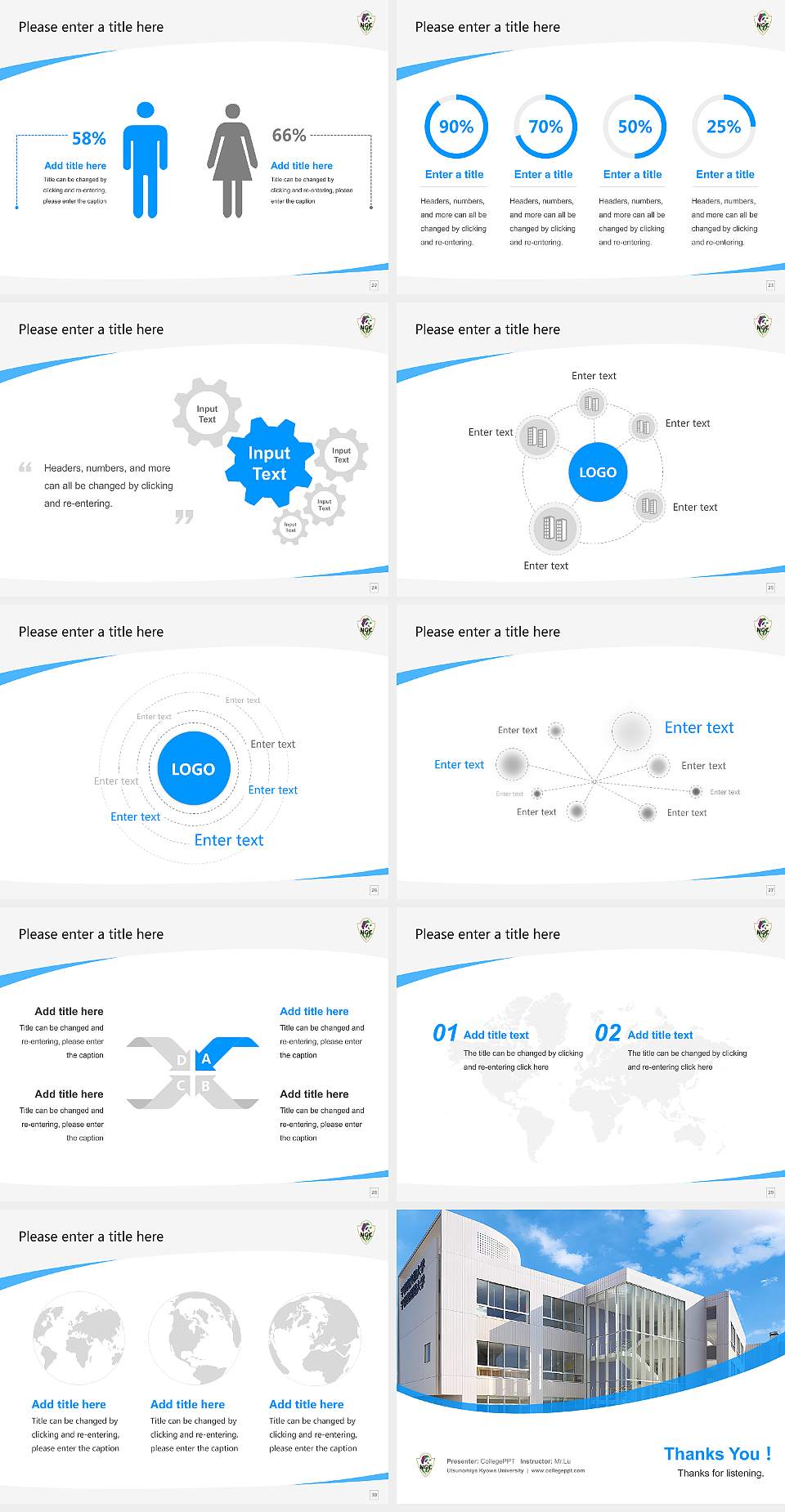 Utsunomiya Kyowa University Course/Courseware Creation PPT Template4:3 ratio PPT effect preview image4