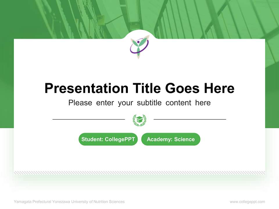 Yamagata Prefectural Yonezawa University of Nutrition Sciences National Scholarship Defense PPT Template4:3 ratio PPT effect preview image4