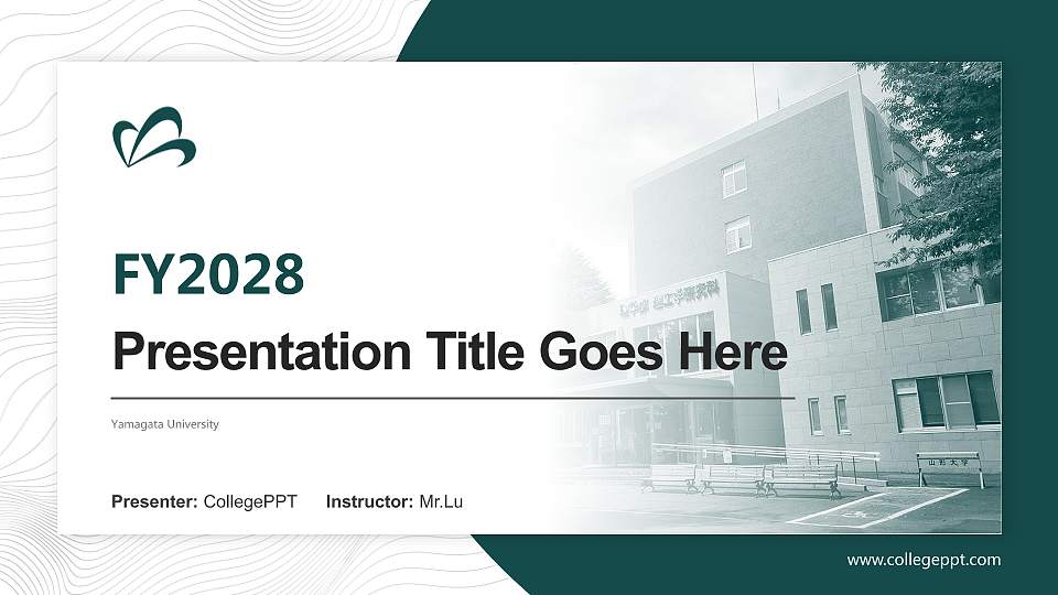 Yamagata University Academic Presentation/Research Findings Report PPT Template16:9 ratio PPT effect preview image