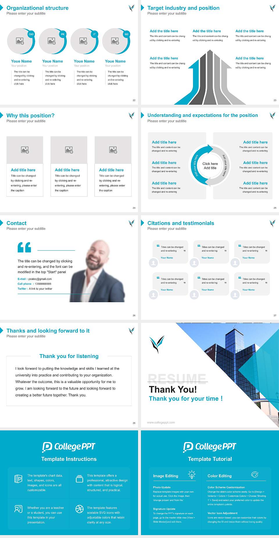 Yamanashi Gakuin University Resume PPT Template4:3 ratio PPT effect preview image4